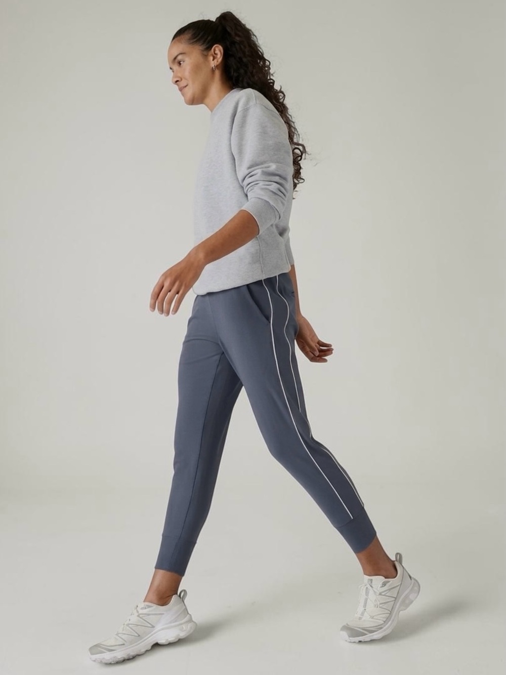 NWT Athleta Venice High Rise Track Stripe l Jogger 2X Granite Blue Gray 854423